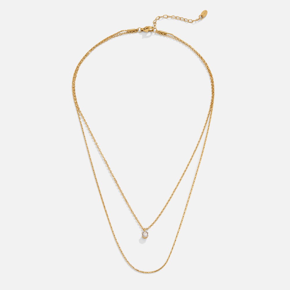 Dina Crystal & Gold Layered Necklace - Beautiful Earth Boutique