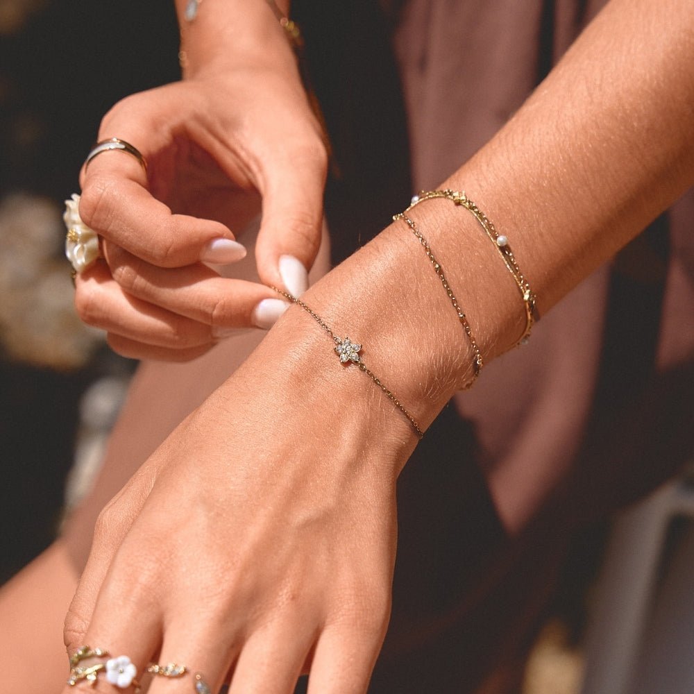 Elara Crystal Bloom Gold Bracelet - Beautiful Earth Boutique