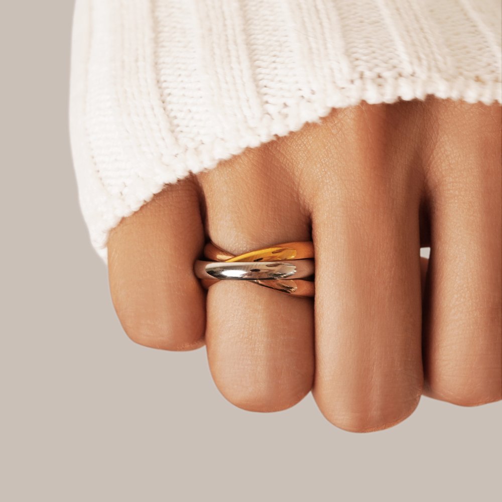 Elena Three - Toned Loop Ring - Beautiful Earth Boutique