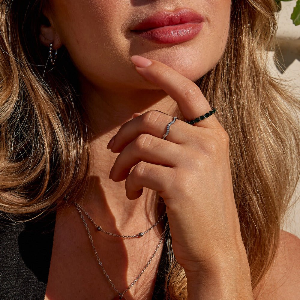 Emerald Beauty Silver Crystal Ring - Beautiful Earth Boutique