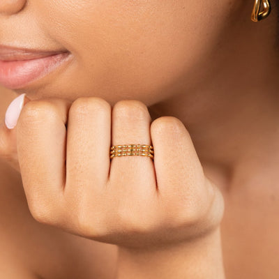 Erina Gold Layered Chain Ring - Beautiful Earth Boutique