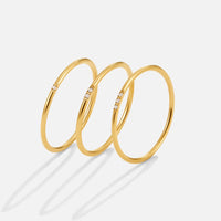 Eula Gold & Crystal Band Ring Set - Beautiful Earth Boutique