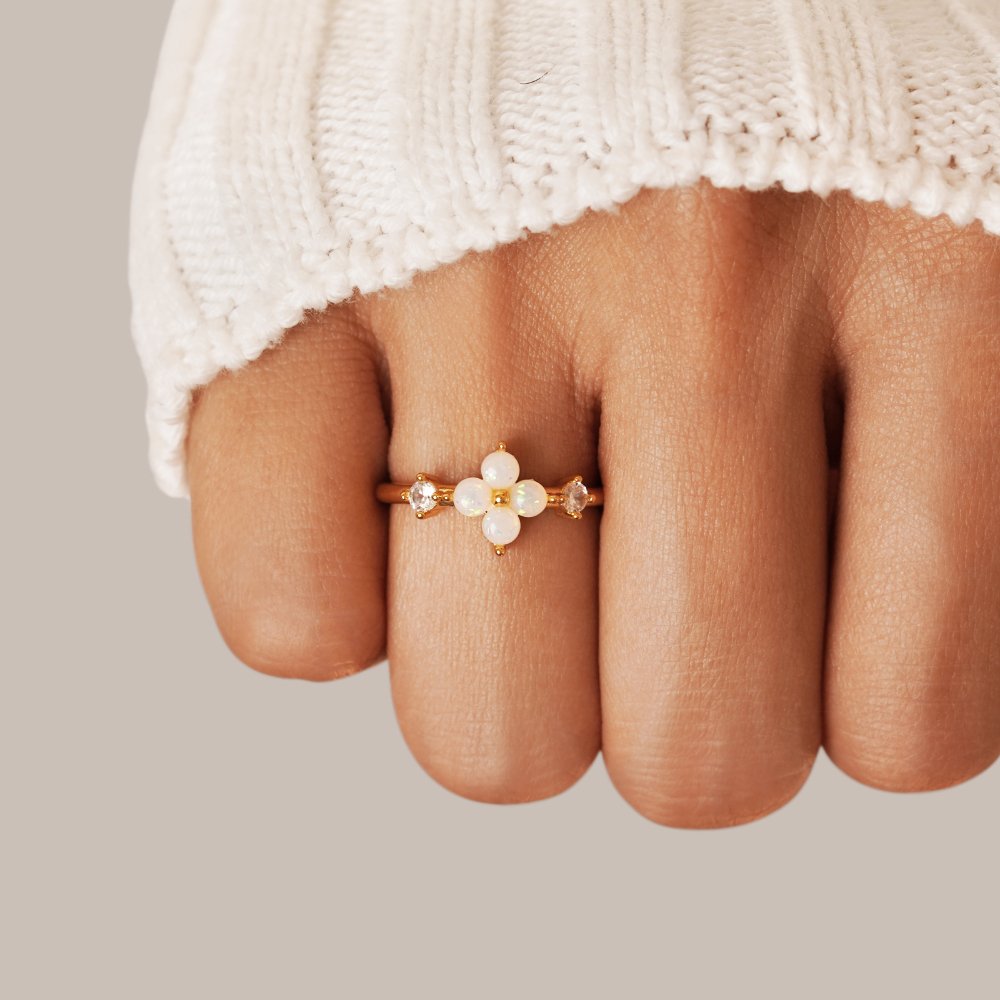 Flower Opal Ring - Beautiful Earth Boutique