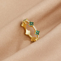 Four Leaf Clover Crystal Ring - Beautiful Earth Boutique