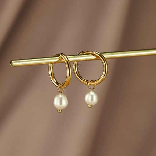 Freshwater Pearl Bella Hoop Earrings - Beautiful Earth Boutique