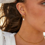 Freshwater Pearl Bella Hoop Earrings - Beautiful Earth Boutique
