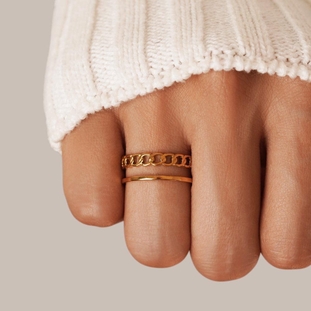 Gold Chain Layered Ring - Beautiful Earth Boutique