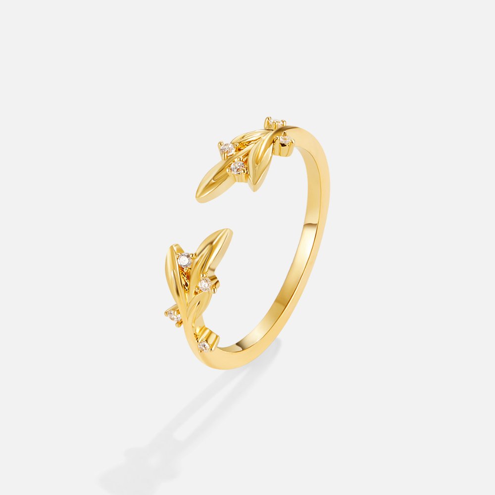 Gold & Crystal Vine Ring - Beautiful Earth Boutique