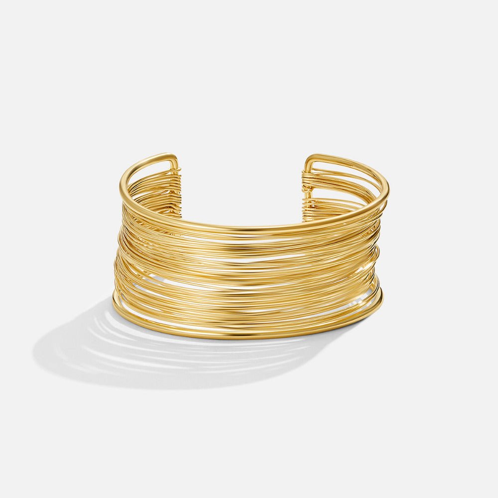 Gold Leona Wide Cuff Bangle - Beautiful Earth Boutique
