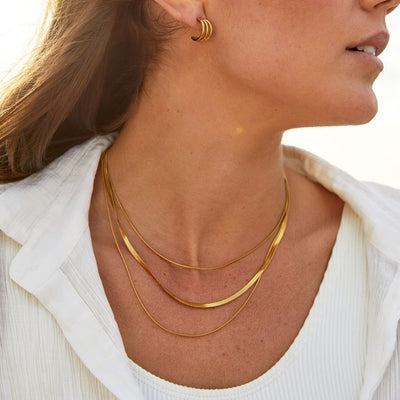 Gold Multi - Layered Chain Necklace - Beautiful Earth Boutique