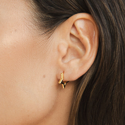 Gold Star Hoop Earrings - Beautiful Earth Boutique