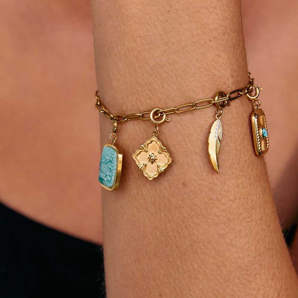 Golden Clover Leaf Charm - Beautiful Earth Boutique