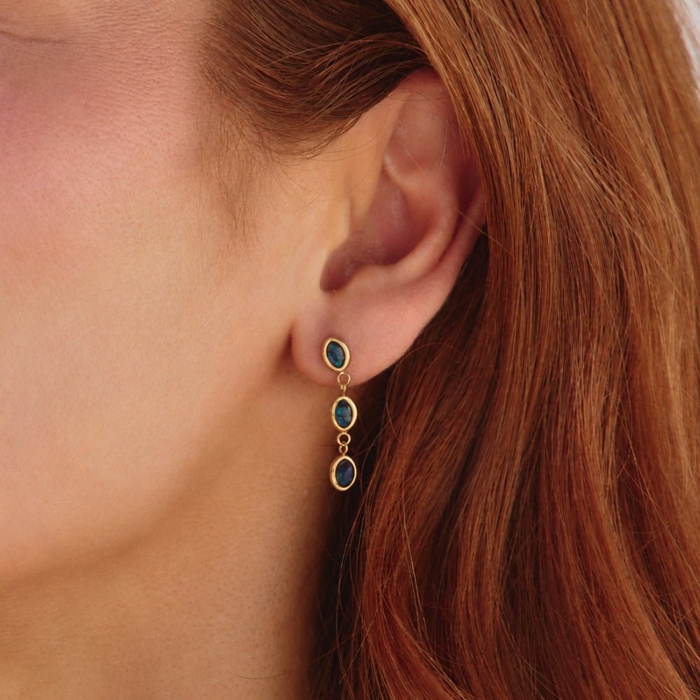 Golden Iridescent Pearl Drop Earrings - Beautiful Earth Boutique