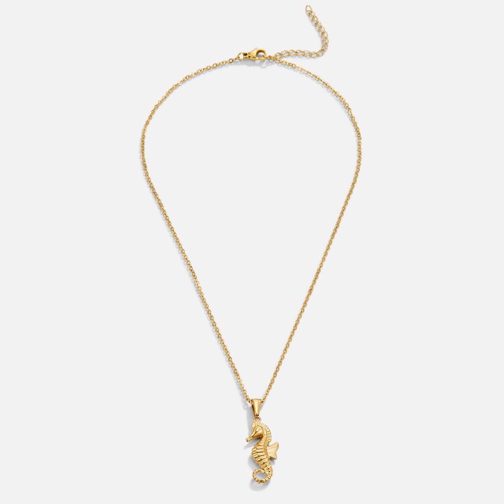 Golden Seahorse Pendant Necklace - Beautiful Earth Boutique