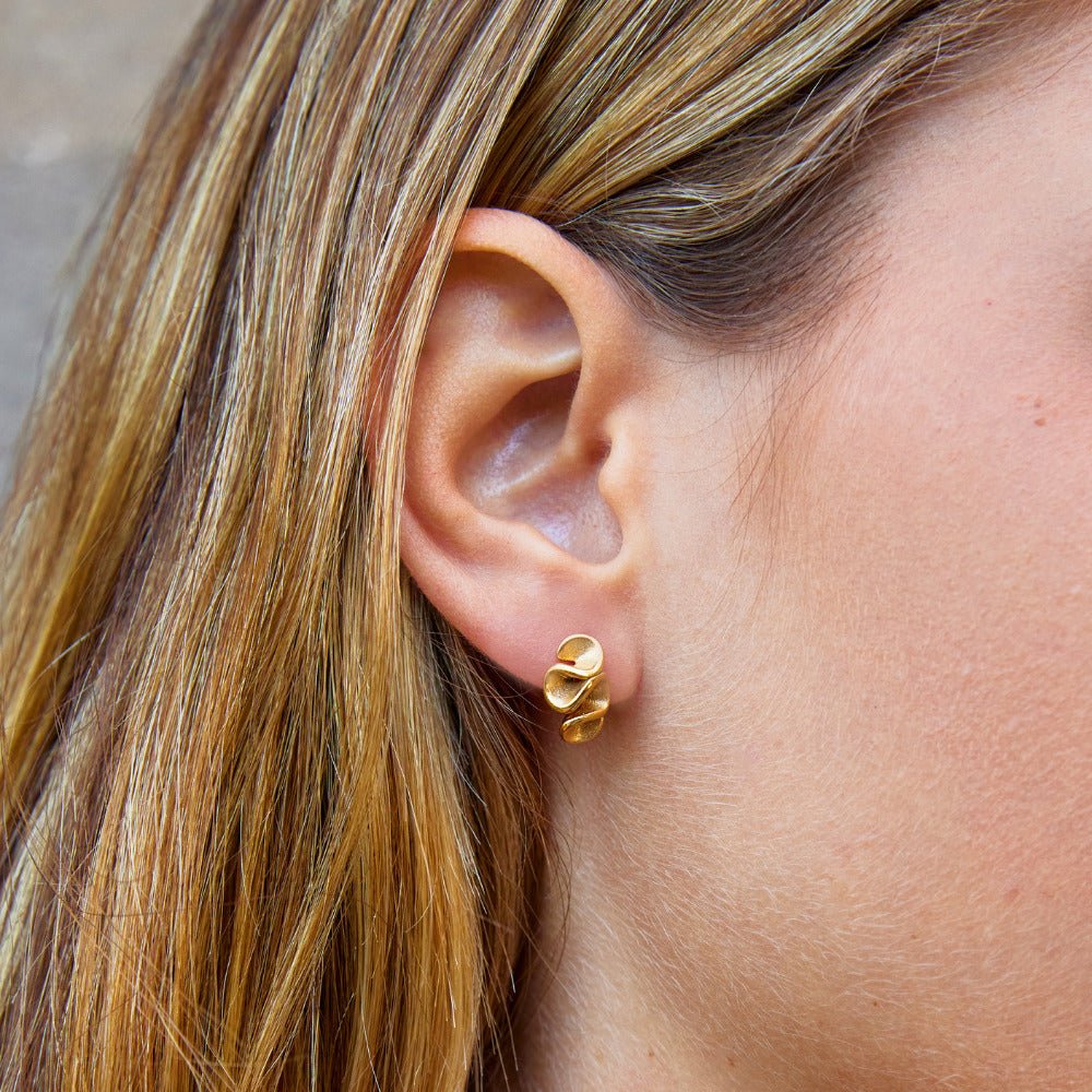 Golden Spiral Drop Earrings - Beautiful Earth Boutique