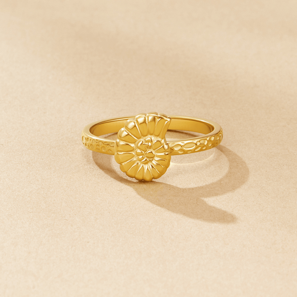 Golden Spiral Shell Ring - Beautiful Earth Boutique