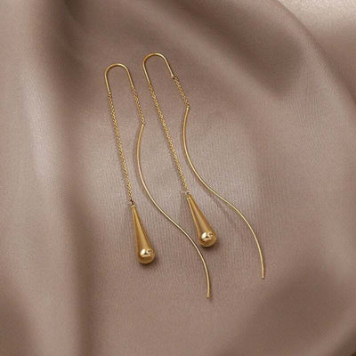 Golden Teardrop Tassel Earrings - Beautiful Earth Boutique