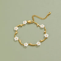 Golden White Pearl Blossom Bracelet - Beautiful Earth Boutique