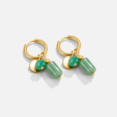 Green Aventurine Hoop Earrings - Beautiful Earth Boutique