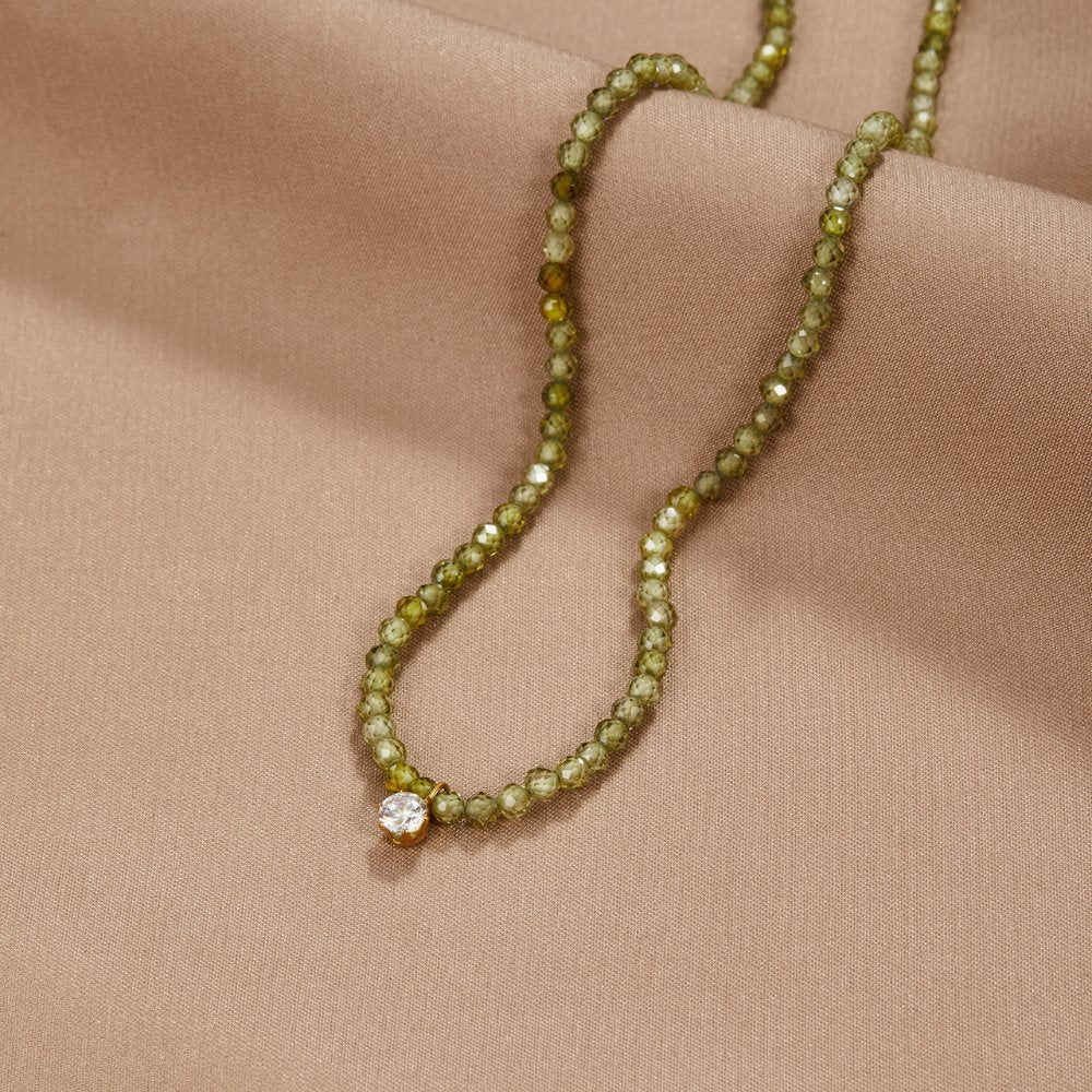 Green Peridot Bead Necklace - Beautiful Earth Boutique