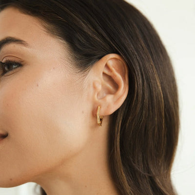 Honeycomb Geometric Hoop Earrings - Beautiful Earth Boutique