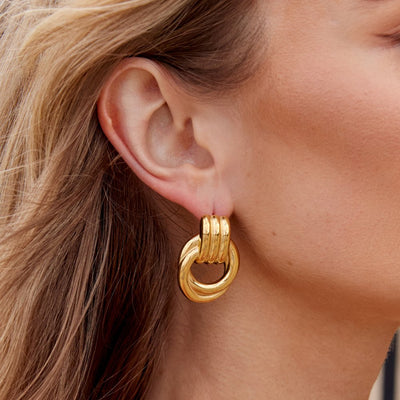 Knot Gold Hoop Earrings - Beautiful Earth Boutique