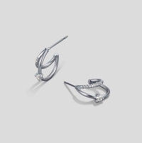 Layered Crystal Silver Hoop Earrings - Beautiful Earth Boutique