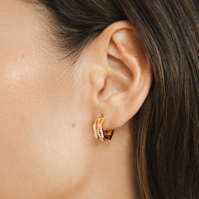 Layered Geometric Hoop Earrings - Beautiful Earth Boutique