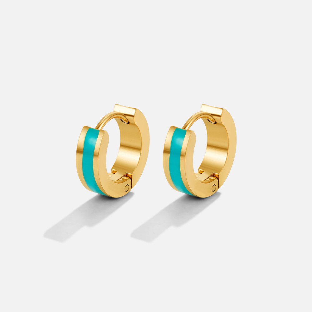 Leigh Teal Hoop Earrings - Beautiful Earth Boutique