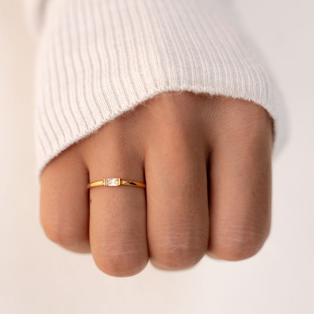 Leonore Baguette Crystal Ring - Beautiful Earth Boutique