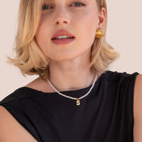 Letter Pearl Necklace - Beautiful Earth Boutique