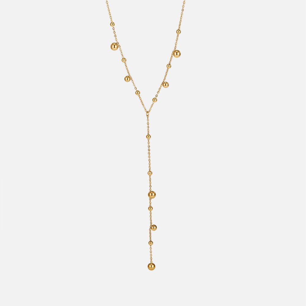 Lovi Gold Beads Tassel Necklace - Beautiful Earth Boutique