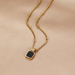 Lucia Black Pendant Necklace - Beautiful Earth Boutique