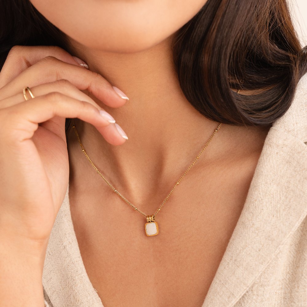 Lucia White Shell Pendant Necklace - Beautiful Earth Boutique