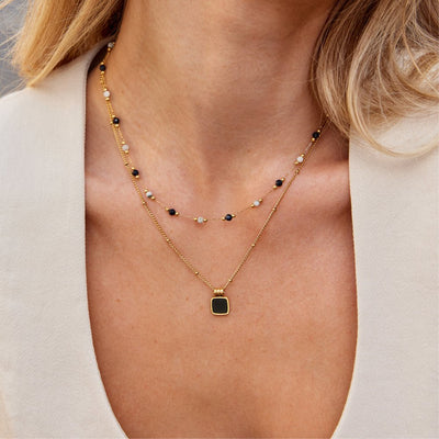 Lulu Midnight Beaded Stone Necklace - Beautiful Earth Boutique