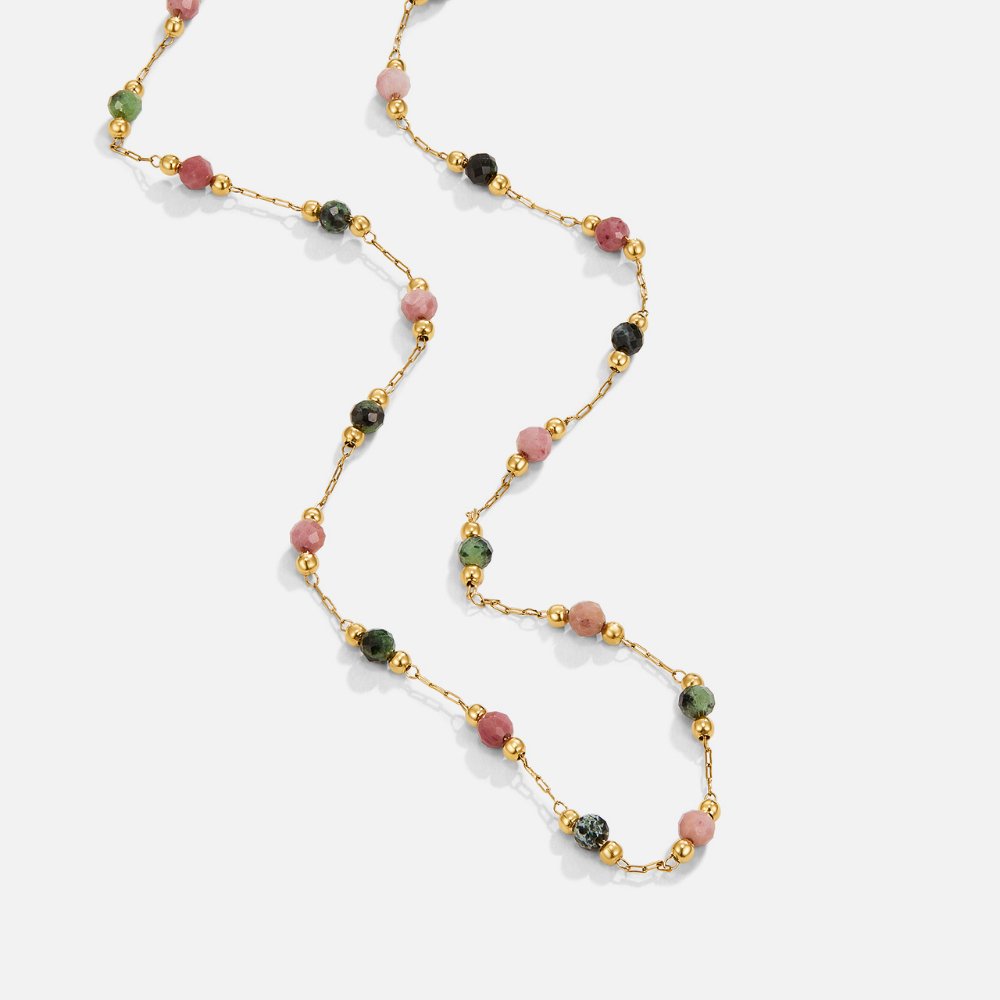 Lulu Spring Beaded Stone Necklace - Beautiful Earth Boutique