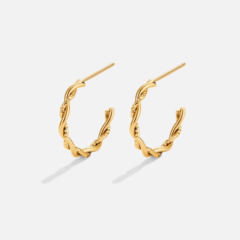 Maria Twisted Semi Hoop Earrings - Beautiful Earth Boutique
