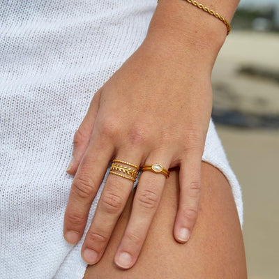 Marissa Layered Gold Leaf Ring - Beautiful Earth Boutique