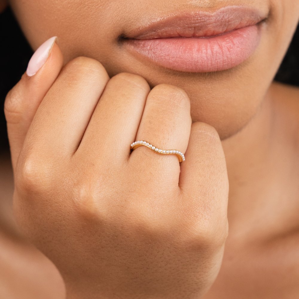 Mina Pearl Wave Ring - Beautiful Earth Boutique