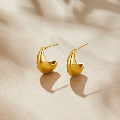 Mini Curved Gold Hoops - Beautiful Earth Boutique