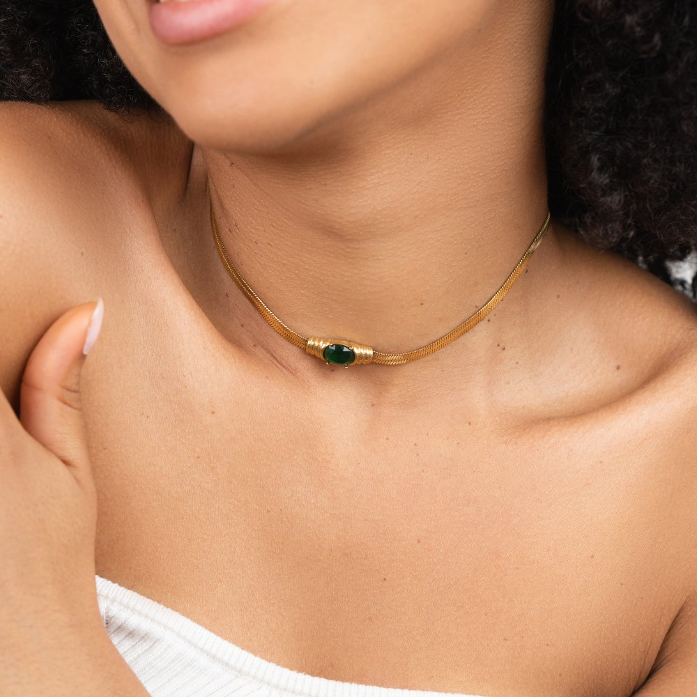 Monica Green Crystal Necklace - Beautiful Earth Boutique