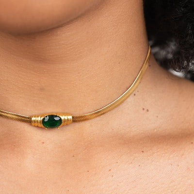 Monica Green Crystal Necklace - Beautiful Earth Boutique