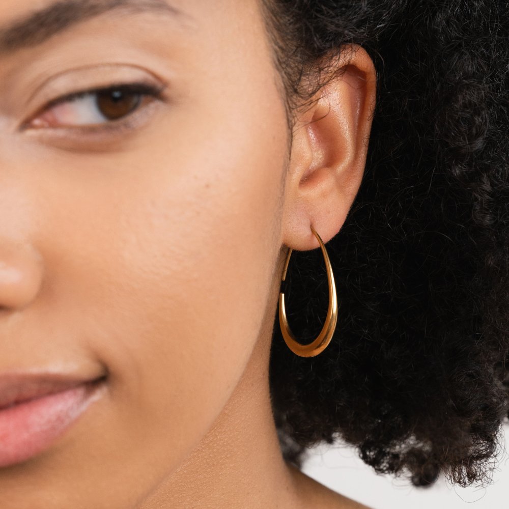 Nica Gold Hoop Earrings - Beautiful Earth Boutique