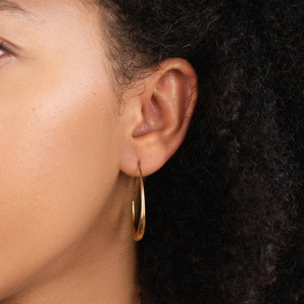 Nica Gold Hoop Earrings - Beautiful Earth Boutique