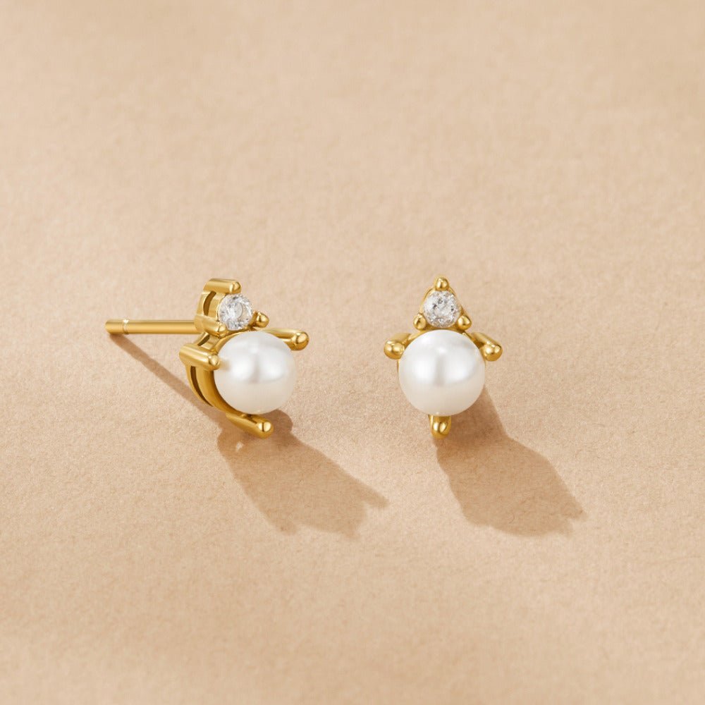 Pearl & Crystal Stud Earrings - Beautiful Earth Boutique