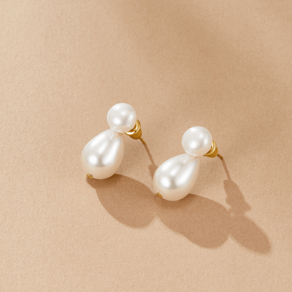 Pearl Duo Drop Earrings - Beautiful Earth Boutique