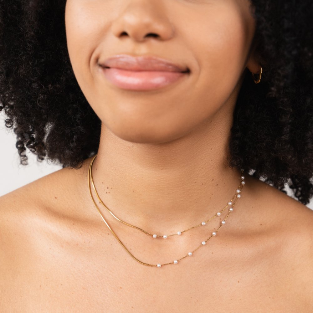 Pearl & Gold Long Chain Necklace - Beautiful Earth Boutique
