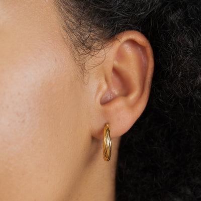 Raya Twisted Hoop Earrings - Beautiful Earth Boutique