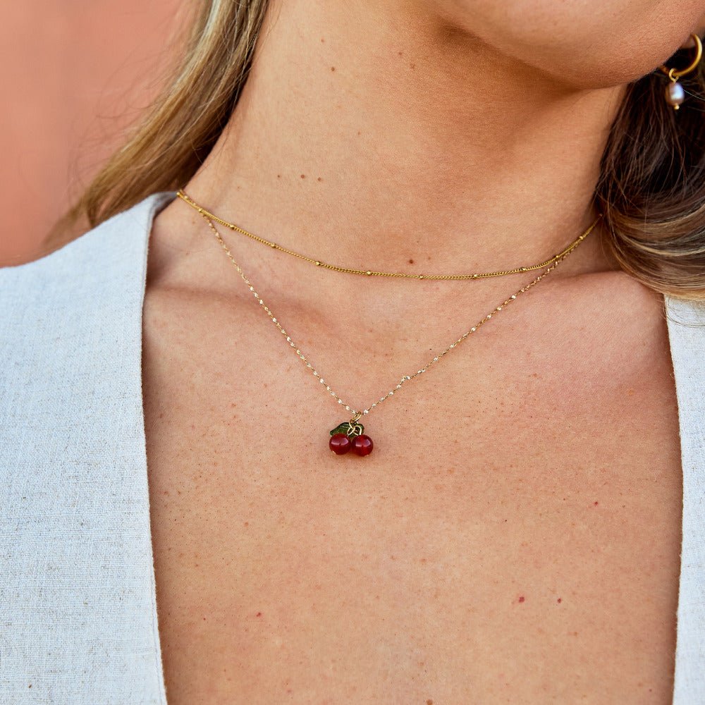 Red Cherry Pendant Necklace - Beautiful Earth Boutique