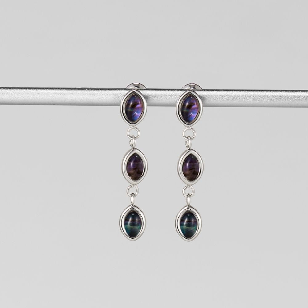 Silver Iridescent Pearl Drop Earrings - Beautiful Earth Boutique